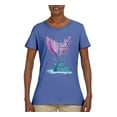 thumbnail image 2 of Wild Bobby, Sassy Since Birth Salty By Chance Mermaid Beach Ocean Vibe, Streetwear, Womens Graphic Tees, Light Blue, 3XL, 2 of 3