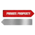 thumbnail image 1 of Private Property Metal Sign by DC | Arrow Metal Directional Signage for Indoor & Outdoor | 3x12" Rust-Free Aluminum Sign | Home & Garden Signage UV Protected Road RIGHT Arrow Sign | Made in USA, 1 of 7