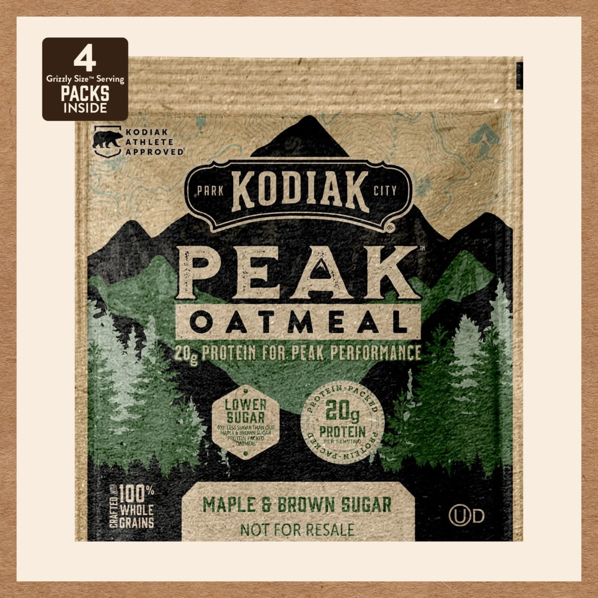(2 pack) Kodiak Peak Protein-Packed Maple Brown Sugar Instant Oatmeal Packets, 2.65 oz (4 Count)