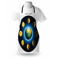 thumbnail image 3 of Educational Apron Circular Frame Showing Basic Phases of Moon Calendar Cosmos Universe, Unisex Kitchen Bib Apron with Adjustable Neck for Cooking Baking Gardening, Blue Indigo Mustard, by Ambesonne, 3 of 3