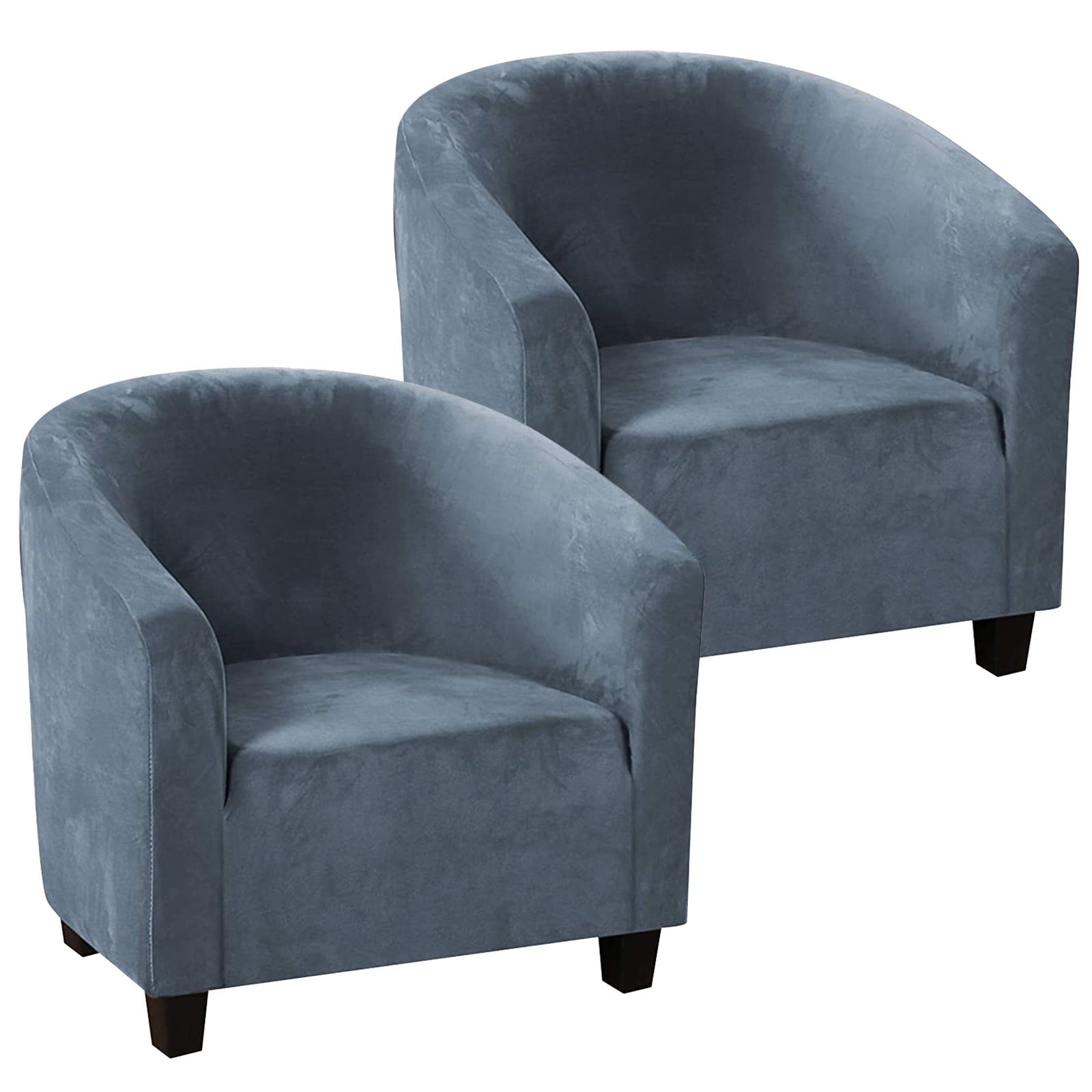 2 Piece Club Chair Slipcover, Stretch Velvet Chair Armchair Slipcover