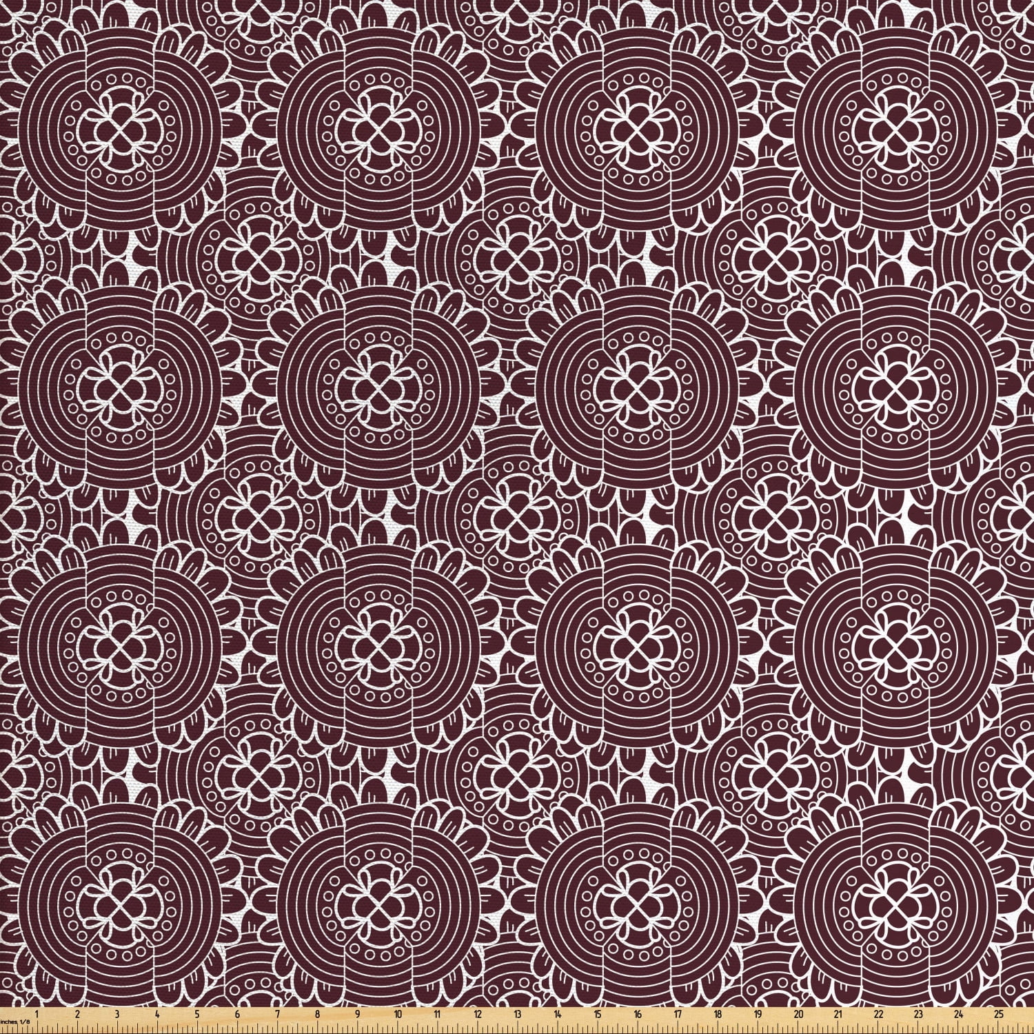 Abstract Fabric by The Yard, Primitive Geometric Tribal Art with