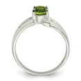thumbnail image 2 of Sterling Silver Lime Green Oval CZ Ring, 2 of 5
