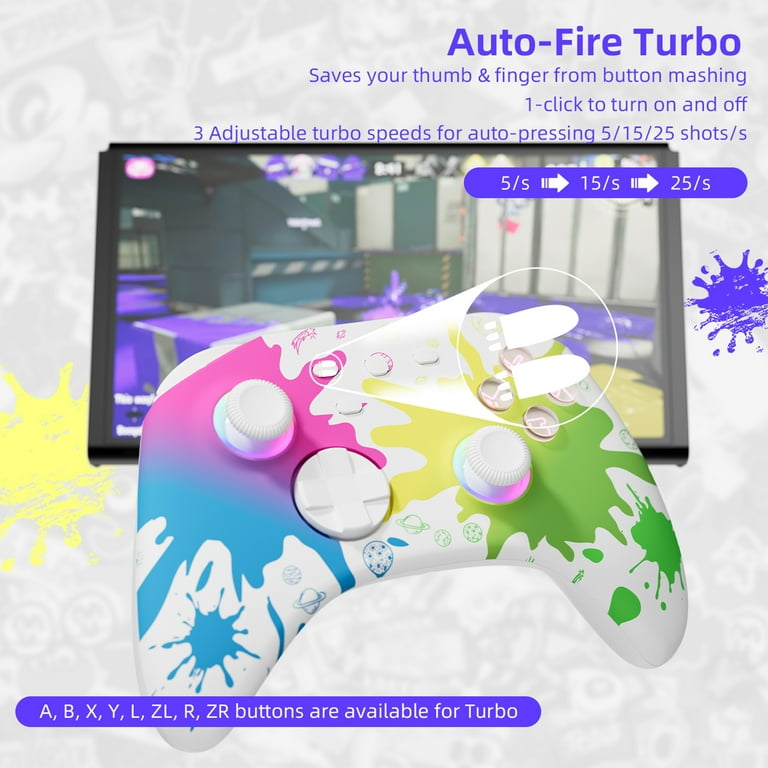 Wireless Switch Pro Controller Muti-color, Mytrix Switch Remote for  Nintendo Switch/PC/IOS/Android/Steam, with Headphones Jack, Programmable,  LED Light, Turbo, Wake-up, Vibration - Walmart.com