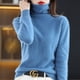 thumbnail image 4 of Suéter de cachemira de visón con cuello alto, jersey para mujer, otoño/invierno 2023, suéter de punto, parte inferior suelta, top básico de moda, 4 of 5