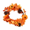 thumbnail image 2 of Couronne d'Automne de Citrouilles Porte d'Entrée Suspendue Couronne d'Automne de Feuilles d'Érable Couronne, 2 of 9