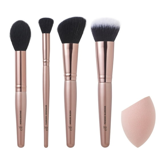 e.l.f. Complexion Essentials Brush & Sponge Set, 5pc