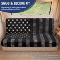 thumbnail image 2 of XYZCANDO Black American Flag Print RV Jackknife Sofa Slipcover, Machine Washable Stretchy Camper Sofa Bed Cover, Non-Slip Furniture Protector for Travel Trailer Interior, 2 of 7