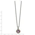 thumbnail image 2 of Collier en Argent Sterling Deux Tons Plaqué Or avec Améthyste, 2 of 2