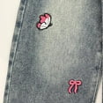 thumbnail image 5 of Peacolate 2-12Years Little Big Girls Spring Autumn Embroidered Jeans Pants for Kid,Butterfly,7Years, 5 of 5