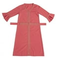 thumbnail image 3 of Muslim Girls Abaya Maxi Dresses Long Sleeve Loose Ramadan Dress Cotton Prayer Islamic Modest Kaftan Arabian Robe, Red, 4 Years, 3 of 7