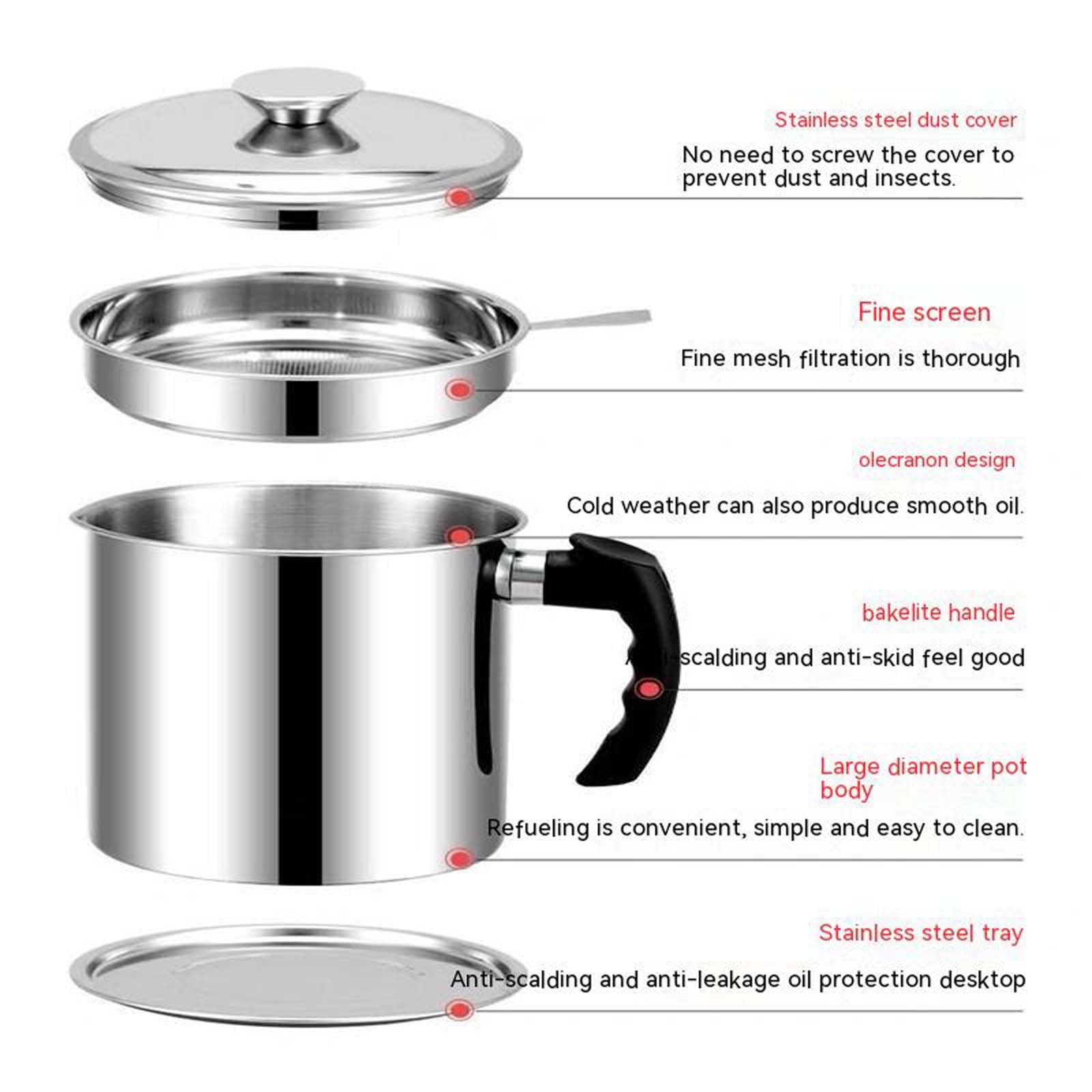 Mini Friteuse Japonaise En Acier Inoxydable 3 L Avec Couvercle Pour