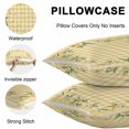 thumbnail image 5 of Throw Pillow Covers 18x18 Inch Set of 2, Yellow Lemons Waterproof Outdoor Pillow Covers, Floral Wreath Leaves Buffalo Plaid Decorative Cushion Pillowcases for Couch, Sofa, Bed, Garden, Patio, 5 of 9