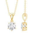 thumbnail image 3 of Rosec jewels Solitaire Moissanite Necklace for Women, 10K Yellow Gold, 3 of 6
