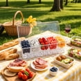 thumbnail image 4 of Wavraging Ice Chilled Condiment Caddy, Condiment Containers for 5 Removable Compartments (2.5 Cup Each), Clear Chilled Condiment Server with Lid, Garnish Tray for Fruit, Salad, Party & Outdoor Events, 4 of 7