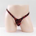 thumbnail image 3 of HUPOM Sexy Underwear For Men Men’S Underwear Briefs Low waist Drop Waist Printed Thong Wine One Size, 3 of 4