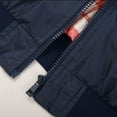 thumbnail image 4 of Men's Lightweight Bomber Windbreaker Jacket Casual Stylish Fall Spring Coat Navy Blue Size L, 4 of 6