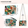 thumbnail image 7 of Pzuqiu Colorful Flower Leather Crossbody Bag Craftsmanship Trendy Small Leather Crossbody Bags for Women Soft Compact with Chain Strap for Teen Girls-Women, 7 of 7