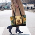 thumbnail image 4 of FORMRS Canvas Laptop Tote Bag for Women with 15.6" Computer Compartments Shoulder Handbag, Flowers and Dog, 4 of 7