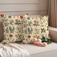 thumbnail image 3 of 2 Pack Outdoor Waterproof Throw Pillow Covers,Vintage Rose Flower Leaf Herb Decorative Square Patio Pillowcases for Chair Couch Sofa 16x16in, 3 of 9