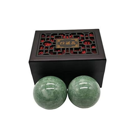 BCQLI 2"Greenish Stone Baoding Balls,Hand Exercise Tool