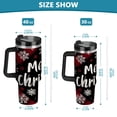 thumbnail image 3 of 30oz insulated car cup with handle and straw suitable for all ages Stainless steel vacuum insulated cup. Elk Christmas Design, 3 of 10