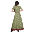 thumbnail image 4 of Moomaya Printed Cold Shoulder Cotton Crop Top Skirt Set Party Wear Ethnic Set, 4 of 6