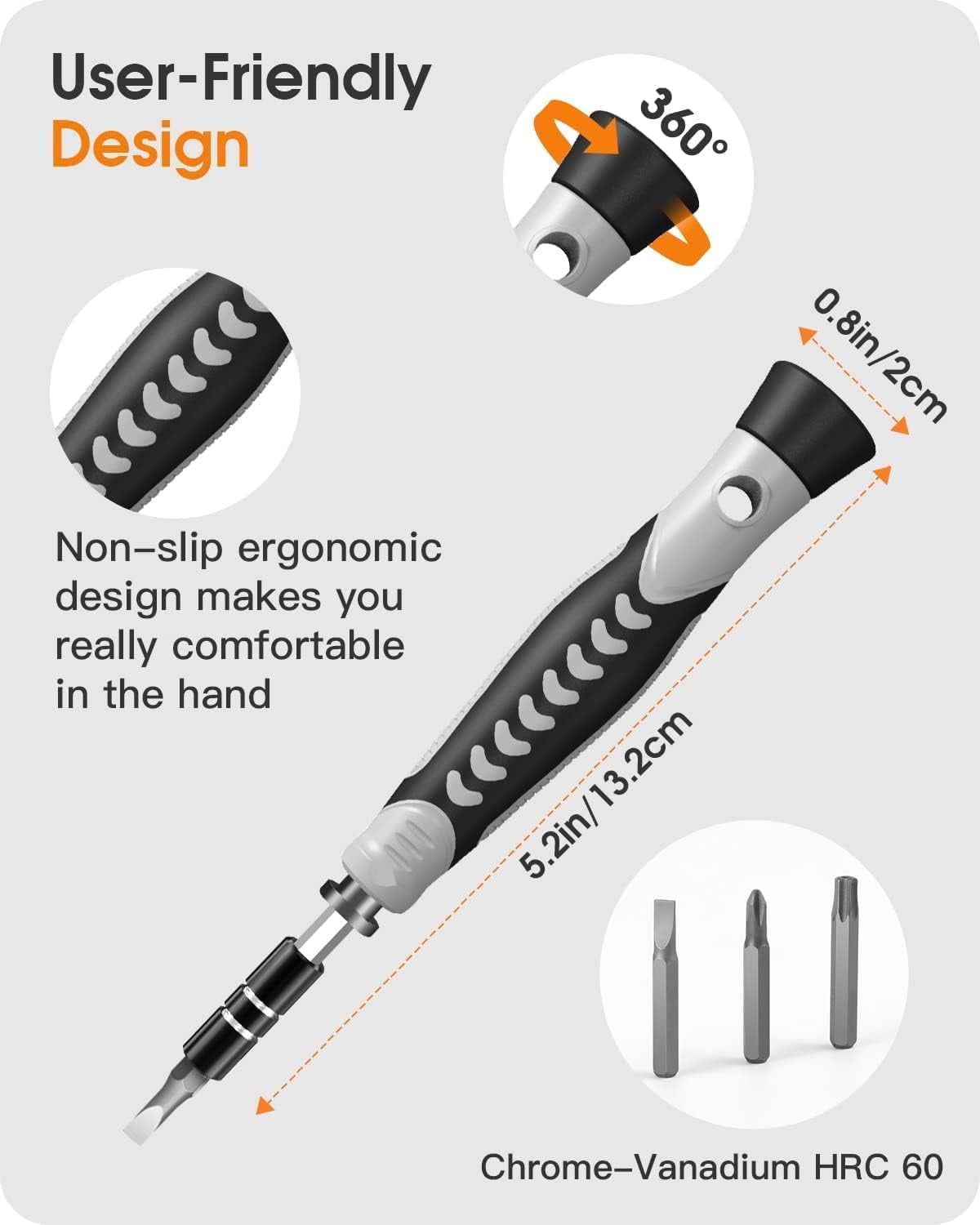 TEKDEP Precision Screwdriver Set, 130 in 1 with 120 bits Repair Tool Kit, Magnetic Screwdriver Set with mini built-in box for Electronics iPhone Laptop Jewelers Game Console Electro Orange