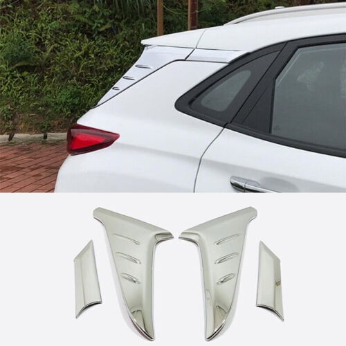 for Hyundai Kona 2018-2023 Chrome Rear Door Trunk Side Pillar Cover Spoiler Trim