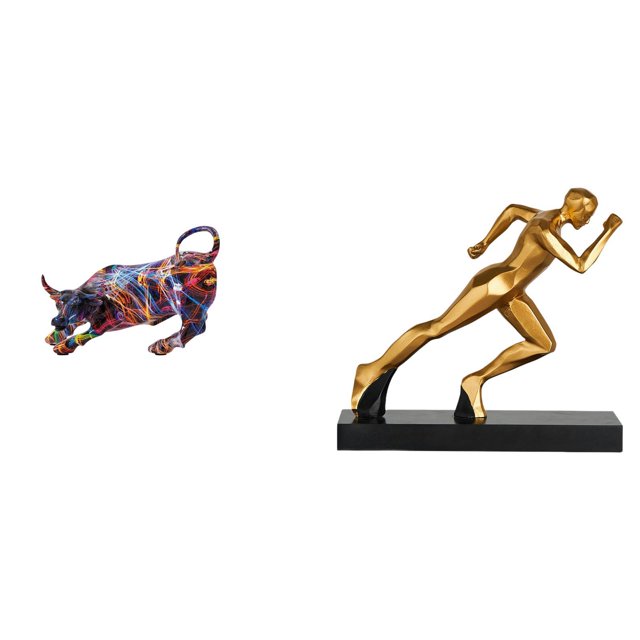 Figuras de resina modernas y coloridas, de arte abstractas de Feng Shui, colección de esculturas de animales para sala de estar, entrada, mesa,