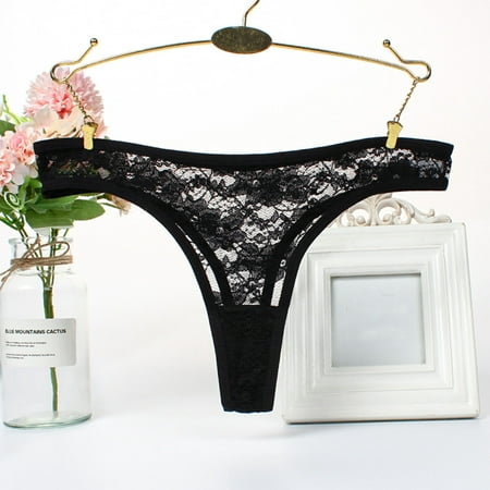 

Women s Sexy Lace Thong Fun Hollow Low Waist Cotton Crotch Underwear Note Please Buy One Size Larger