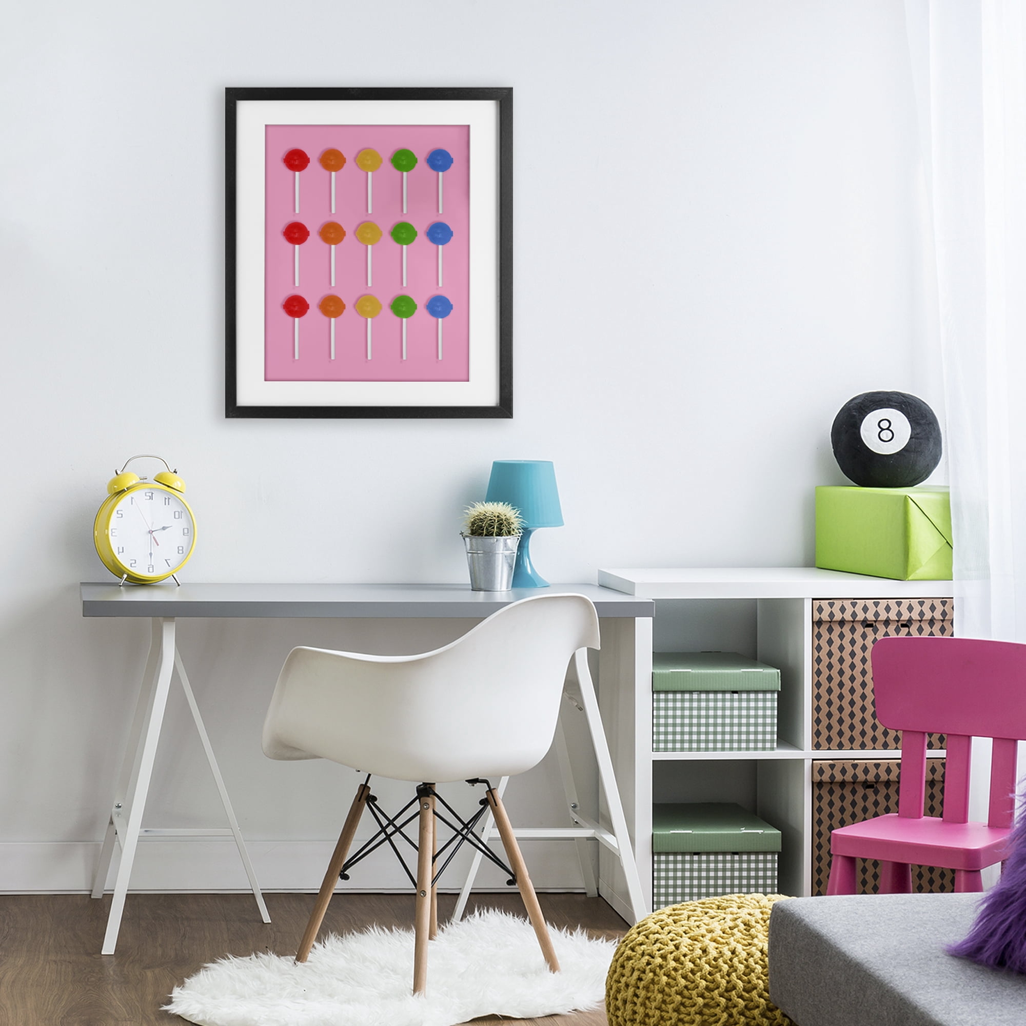 Stupell Industries Colorful Lollipop Grid Black Framed Print Under Glass, design by LISH Creative