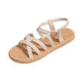 thumbnail image 2 of Tqyyweavej Strappy Espadrille Sandals for Women Crisscross Slip On Ankle Strap Slides Sandals Versatile Open Toe Platform Sandals 36-41, 2 of 10