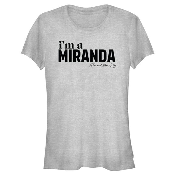 Junior's Sex and the City I'm a Miranda Text Graphic Tee Athletic Heather Small
