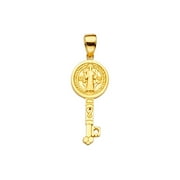 14k Yellow Gold San Benito Key Pendant Necklace 8x25mm Jewelry for Women - 1.4 Grams