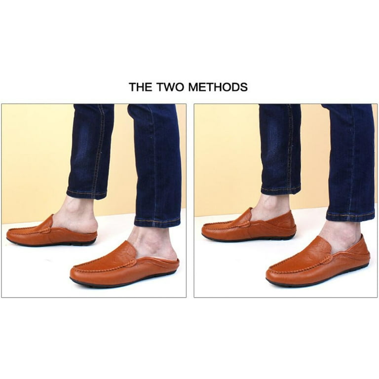 Heren Lederen Casual Slip Op Rijden Loafers Appartement Wandelen