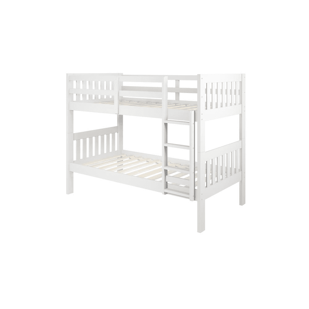 Donco Kids Austin Mission Twin over Twin White Bunkbed, Twin over Twin, White