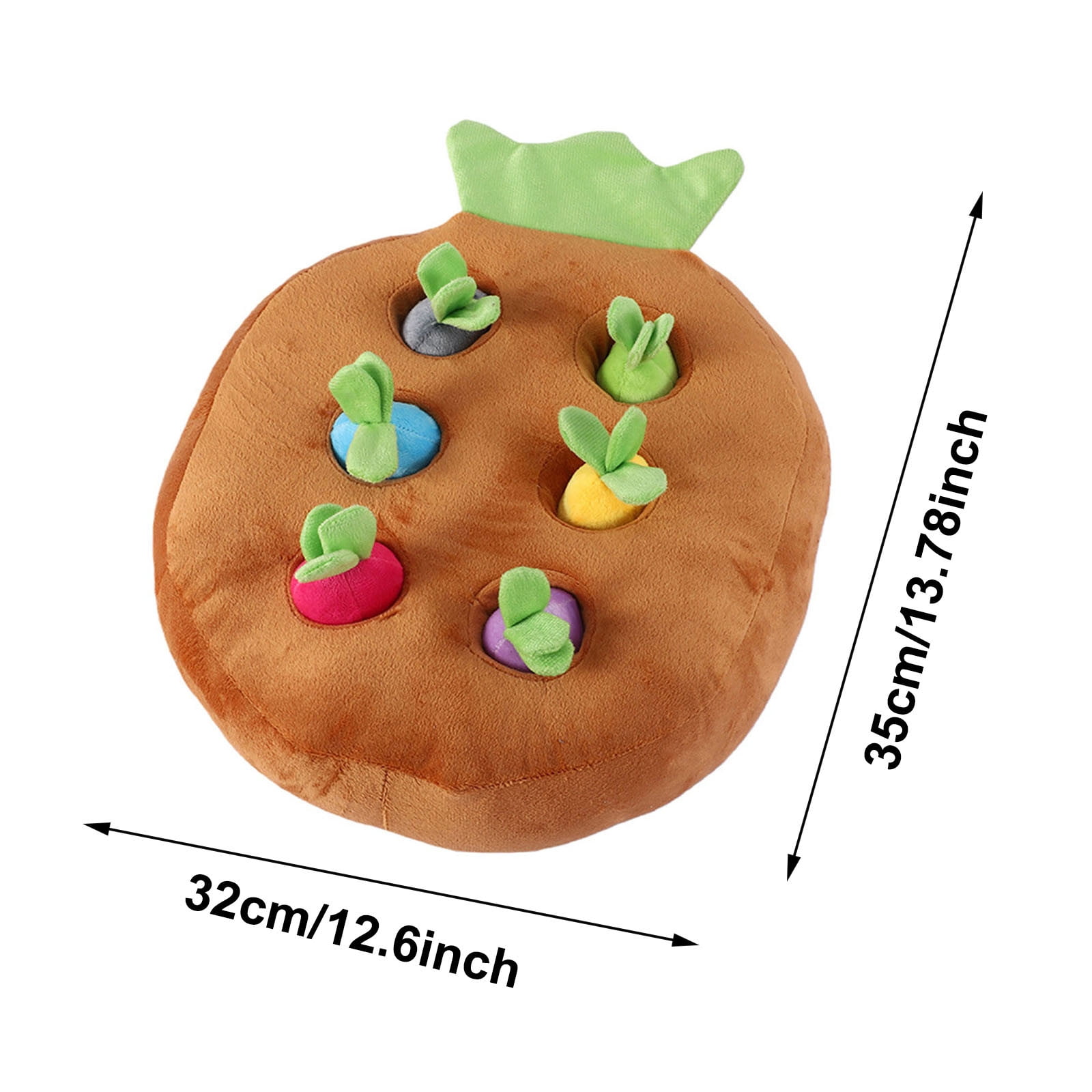 Interactive Dog Puzzle Toy Plush Carrot Patch Snuffle Toy Hide-and-Seek Vegetables Toy for Dogs Cats Enrichment Chewing Slow Feeding Game