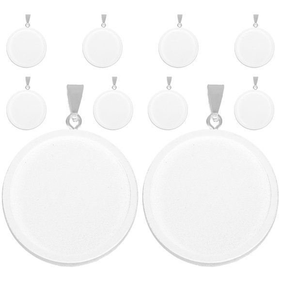 KAKOWELY 10 Pcs Plateaux Pendentifs en Bois DIY pour Fabrication de Bijoux Photo, 1.18x"X1.18"X0.2"