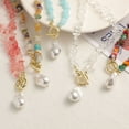 thumbnail image 3 of Eosunjian Women Necklace Irregular Multicolored Natural Stone Beaded Chain Elegant Dress-Up Fashion Jewelry Stones Necklace Faux Pearl Clavicle Chain Jewelry Gift Clear, 3 of 13