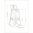 thumbnail image 3 of Simpli Home Rayne 30" Industrial Metal Bar Stool in Gun Metal Gray (Set of 2), 3 of 9