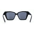 thumbnail image 4 of Womens Thick Bevel Geometric Cut Plastic Butterfly Sunglasses All Black, 4 of 4