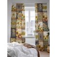 thumbnail image 3 of Sheer Curtains 96 Inches Long 2 Panels Set for Living Room, Sunflowers Semi Sheer Curtains for Windows, Farmhouse Vintage Western Texas Star Plaid Voile Window Treatments Rod Pocket Curtain, 3 of 7