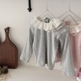 thumbnail image 2 of 0-3 Years Winter Baby Girls Fur Lining Blouse Baby Children's Lotus Leaf Collar Bottoming Shirt Warm Toddler Base Top, 2 of 6