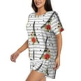 thumbnail image 3 of Womens Pajama Sets With Pocket, Eiffel Towers rose Lounge Sets Short Sleeve Sleepwear PJ Sets for Women, 3 of 6