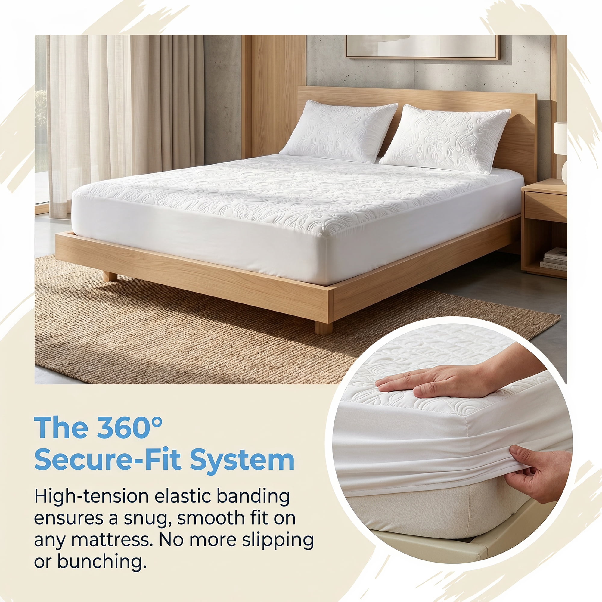 Unique Bargains Fitted Sheet Solid Polyester Bed Sheets Wrinkle Resistant 59.8"x79.9" White