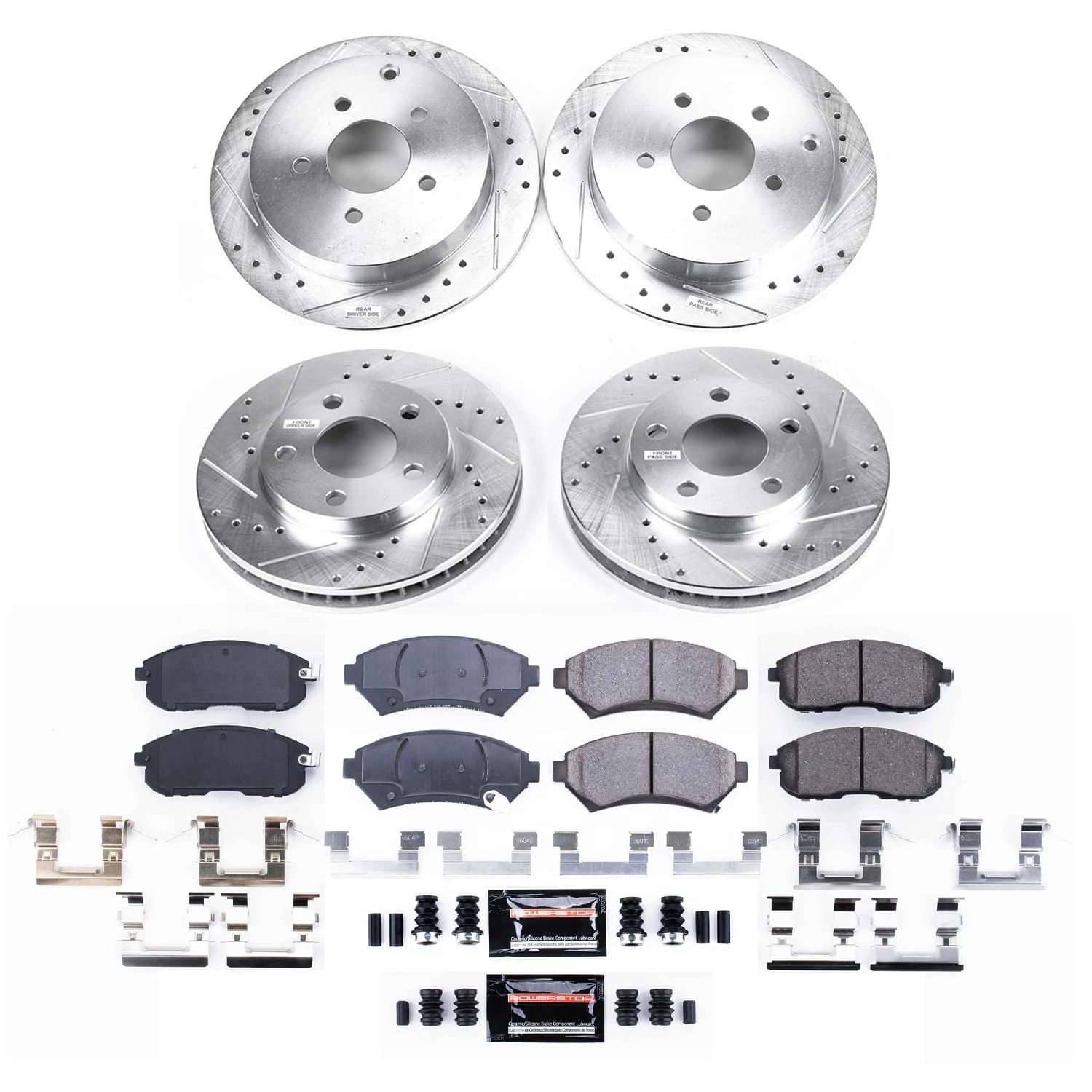 PowerStop Front and Rear Z23 Evolution Sport Carbon-Fiber Ceramic Brake Pad and Drilled & Slotted Rotor Kit Fits: OLDSMOBILE Select Models K9142