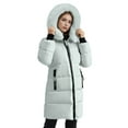 thumbnail image 3 of ZQUUVOU Women's Long Puffer Coat Winter Warm Windproof Parka Jacket with Faux Fur Hood Long Sleeve Full Zip Up Coat Mint Green, 3 of 8