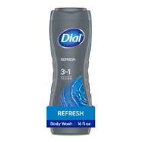 Dial Refresh 3-in-1 Men's Body Wash for Body, Hair & Face, Blue Sage Scent, 16 fl oz