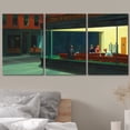 thumbnail image 3 of wall26 Canvas Print Wall Art Set Nighthawks by Edward Hopper Cultural Historic Oil Painting Fine Art Reproduction Scenic Colorful for Living Room, Bedroom, Office - 24"x36" x 3 Panels, 3 of 7